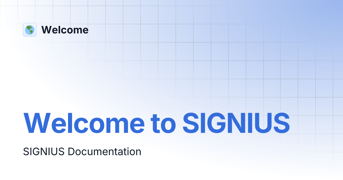 Welcome to SIGNIUS | Welcome